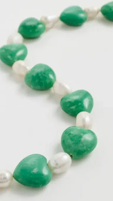 Logan Tay Aqua Heart Stone Necklace Green One Size | Thumbnail 4