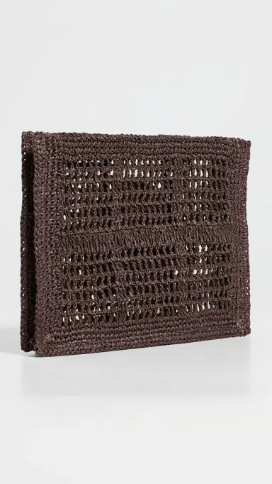 Tory Burch Ella Hand Crochet Pouch Dark Cocoa One Size | Thumbnail 4 Tory Burch Ella Hand Crochet Pouch Dark Cocoa One Size | Thumbnail 4