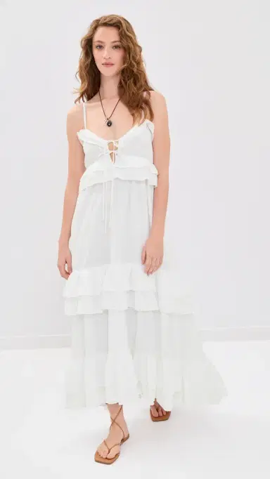 Show Me Your Mumu Freya Maxi Dress White Voile | Thumbnail 2
