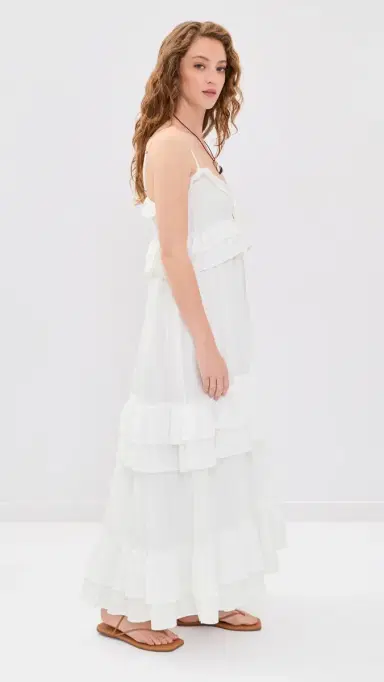 Show Me Your Mumu Freya Maxi Dress White Voile | Thumbnail 4