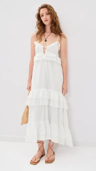 Show Me Your Mumu Freya Maxi Dress White Voile | Thumbnail 5