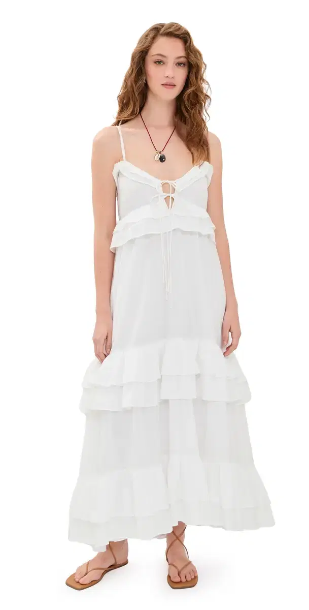Show Me Your Mumu Freya axi Dress White Voile