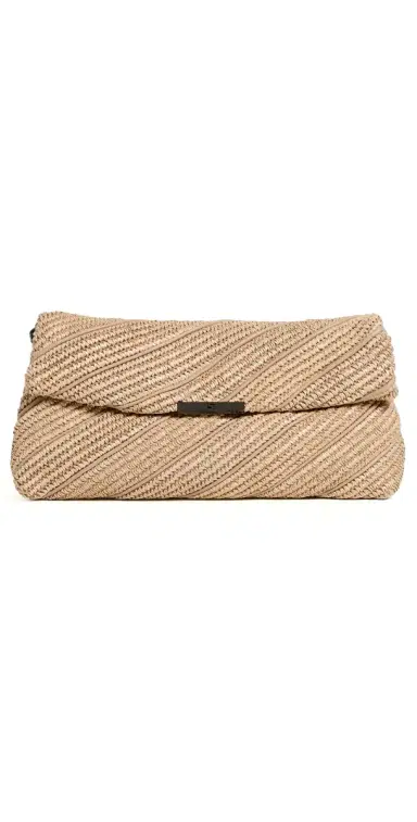 Think Royln Embrace Clutch Beige Luxe/Raffia | Thumbnail 1 Think Royln Embrace Clutch Beige Luxe/Raffia | Thumbnail 1