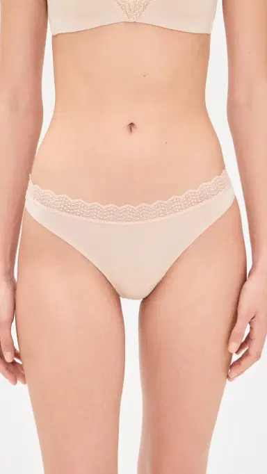 Stripe & Stare Zigzag Lace Thong 4-Pack Sand | Thumbnail 3