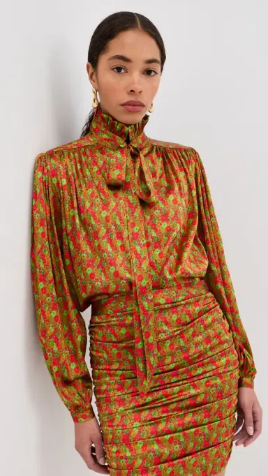 FRANÇOISE Maria Silk Blouse Floral Red 40 | Thumbnail 2 FRANÇOISE Maria Silk Blouse Floral Red 40 | Thumbnail 2