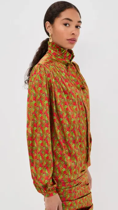 FRANÇOISE Maria Silk Blouse Floral Red 40 | Thumbnail 4 FRANÇOISE Maria Silk Blouse Floral Red 40 | Thumbnail 4