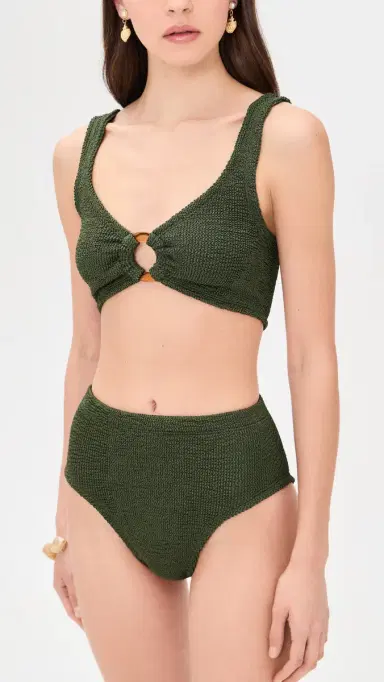 Hunza G Nadine Bikini Set Metallic Khaki One Size | Thumbnail 5