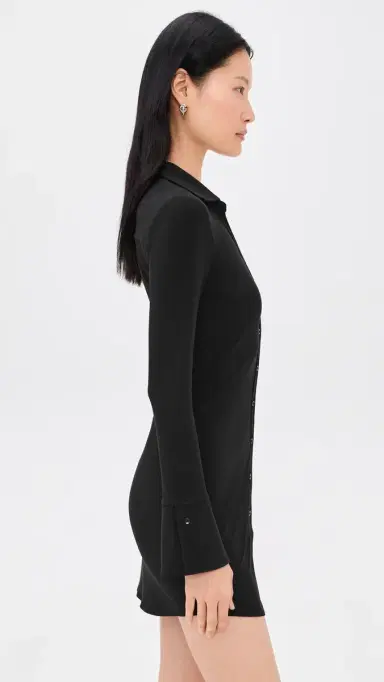 Alice + Olivia Freya Button Down Dress Black S | Thumbnail 4 Alice + Olivia Freya Button Down Dress Black S | Thumbnail 4