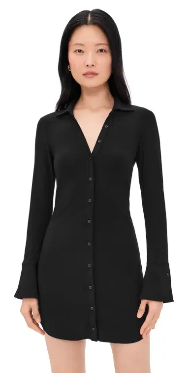 Alice + Olivia Freya Button Down Dress Black S | Thumbnail 1 Alice + Olivia Freya Button Down Dress Black S | Thumbnail 1
