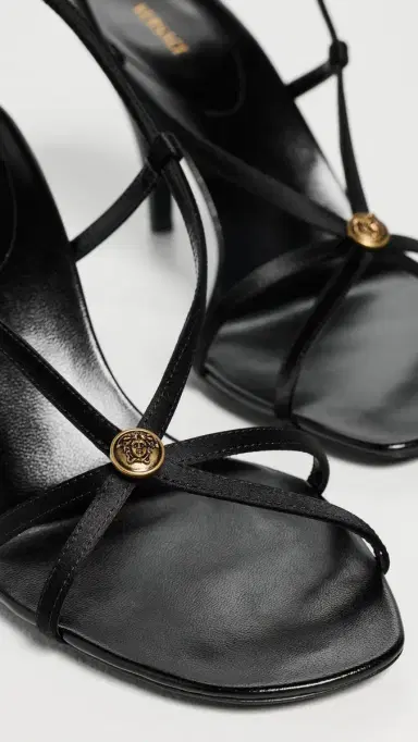 Versace T.80 Fabric Sandals 1B55J Black Gold '82 | Thumbnail 6 Versace T.80 Fabric Sandals 1B55J Black Gold '82 | Thumbnail 6