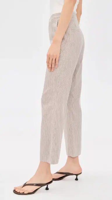Vince Ticking Striped Crop Flare Trouser Taupe Wood 2 | Thumbnail 5 Vince Ticking Striped Crop Flare Trouser Taupe Wood 2 | Thumbnail 5