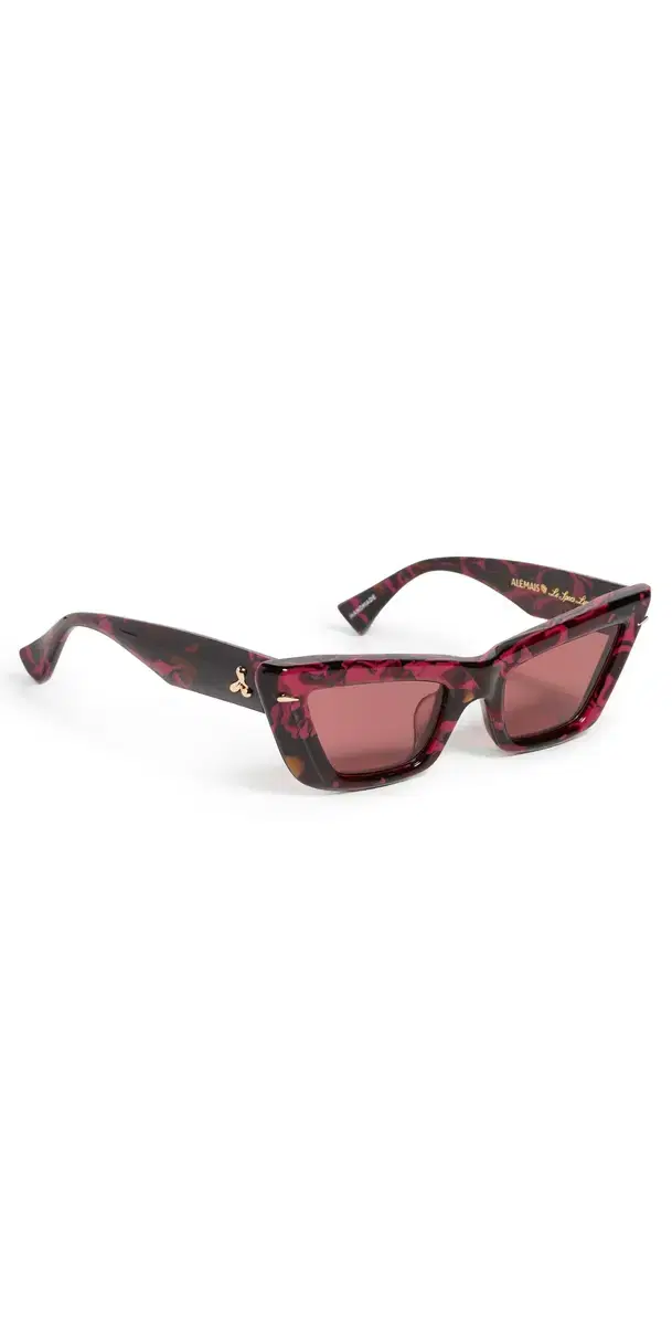 Le Specs x Alemais Lucia Sunglasses Burgundy Marble One Size