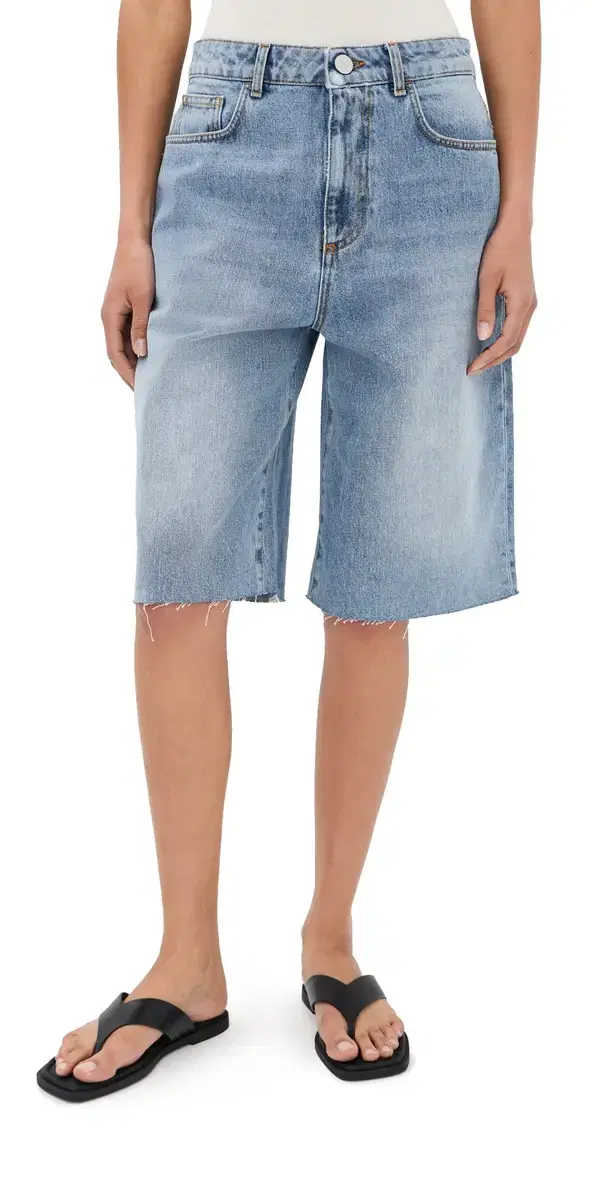 Róhe Baggy Fit Denim Shorts Classic Blue