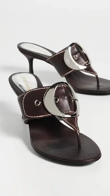 Jeffrey Campbell Solani Buckle Sandals Brown Silver 7 | Thumbnail 2