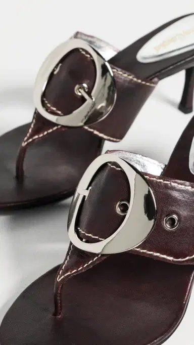 Jeffrey Campbell Solani Buckle Sandals Brown Silver 7 | Thumbnail 6