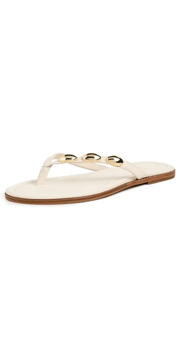 Juny Thong Sandals Off White Leather Juny Thong Sandals Off White Leather