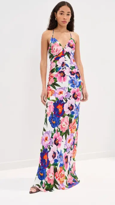 Borgo de Nor Olive Dress Floral Candy | Thumbnail 2