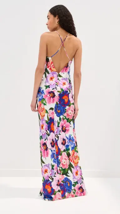 Borgo de Nor Olive Dress Floral Candy | Thumbnail 3