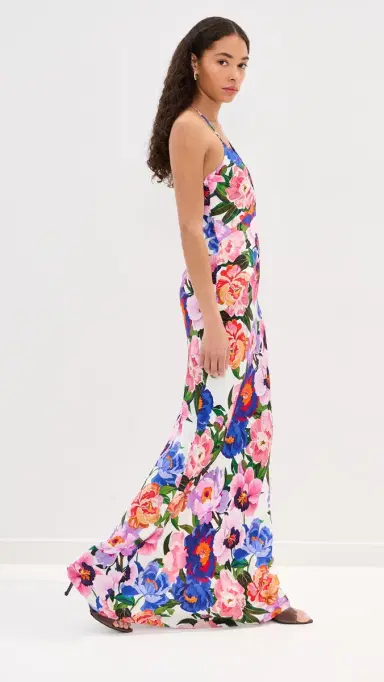 Borgo de Nor Olive Dress Floral Candy | Thumbnail 4