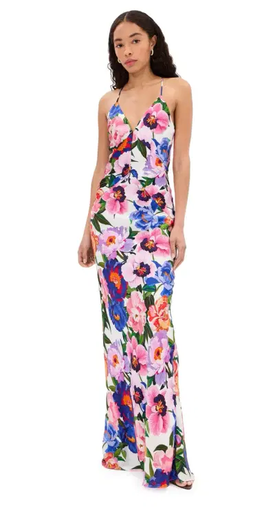 Borgo de Nor Olive Dress Floral Candy | Thumbnail 1