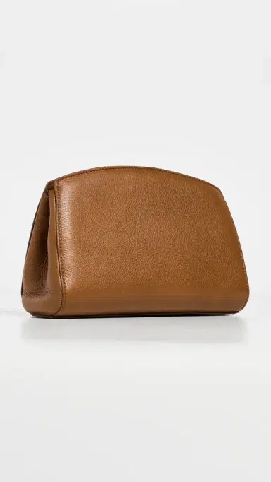 Liffner Pushlock Clutch Saddle Brown Silver Hardware One Size | Thumbnail 4 Liffner Pushlock Clutch Saddle Brown Silver Hardware One Size | Thumbnail 4
