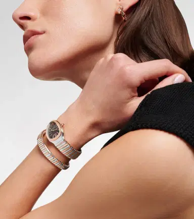 Bvlgari Serpenti Tubogas 35mm 18kt rose gold and stainless steel watch | Thumbnail 4