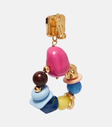 Oscar de la Renta Seaglass beaded clip-on earrings | Thumbnail 3
