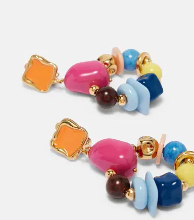 Oscar de la Renta Seaglass beaded clip-on earrings | Thumbnail 4