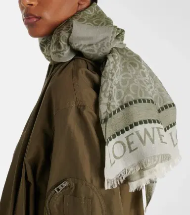 Loewe Anagram cotton jacquard scarf | Thumbnail 4