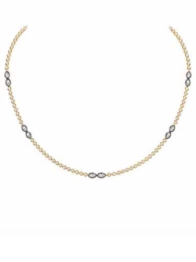Wish Fine Jewelry 3.48ct Diamond 14K Gold Stationed Necklace | Thumbnail 1