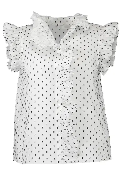 CHRISTY LYNN Marfa Top - White Black Dot | Thumbnail 1 CHRISTY LYNN Marfa Top - White Black Dot | Thumbnail 1