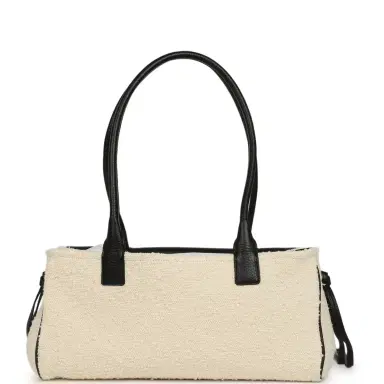 Chanel Chanel Small "Urban Essential" East West Shopping Tote Black Calfskin and White Tweed Boucle Gold Hardware | Thumbnail 4