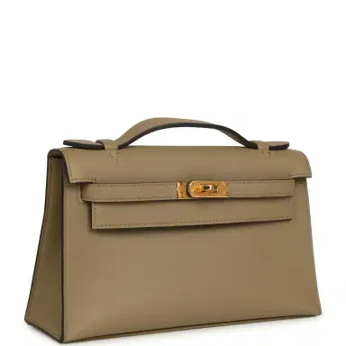HERMÈS Hermes Kelly Pochette Beige Marfa Swift Gold Hardware | Thumbnail 2 HERMÈS Hermes Kelly Pochette Beige Marfa Swift Gold Hardware | Thumbnail 2