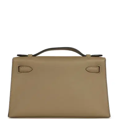 HERMÈS Hermes Kelly Pochette Beige Marfa Swift Gold Hardware | Thumbnail 4 HERMÈS Hermes Kelly Pochette Beige Marfa Swift Gold Hardware | Thumbnail 4