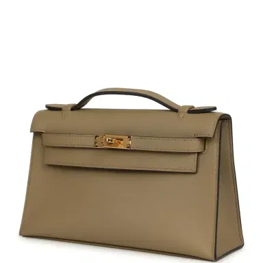 HERMÈS Hermes Kelly Pochette Beige Marfa Swift Gold Hardware | Thumbnail 5 HERMÈS Hermes Kelly Pochette Beige Marfa Swift Gold Hardware | Thumbnail 5