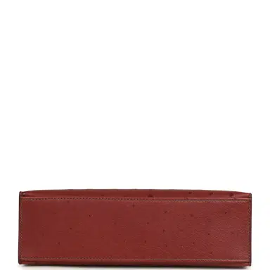 HERMÈS Hermes Kelly Pochette Rouge H Ostrich Palladium Hardware | Thumbnail 6