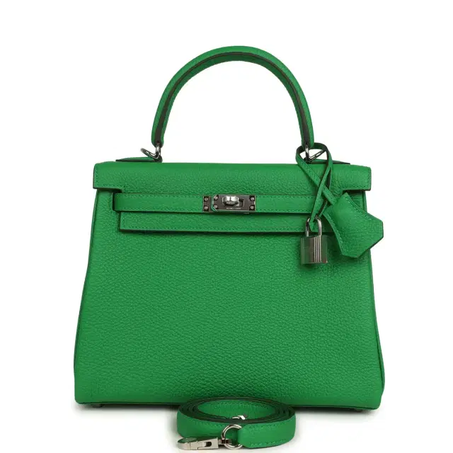 hermes Hermes Kelly Retourne 25 Bambou Togo Palladium Hardware