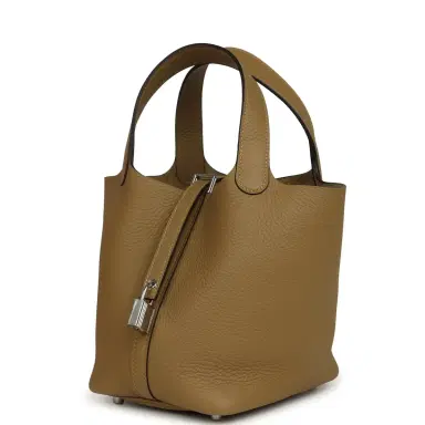 HERMÈS Hermes Picotin Lock 18 Dune Clemence Palladium Hardware | Thumbnail 5 HERMÈS Hermes Picotin Lock 18 Dune Clemence Palladium Hardware | Thumbnail 5