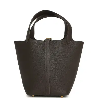 HERMÈS Hermes Picotin Lock 18 Ebene Clemence Gold Hardware | Thumbnail 4 HERMÈS Hermes Picotin Lock 18 Ebene Clemence Gold Hardware | Thumbnail 4