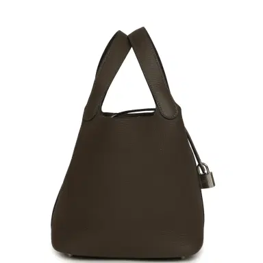 HERMÈS Hermes Picotin Lock 18 Vert Loden Clemence Palladium Hardware | Thumbnail 3 HERMÈS Hermes Picotin Lock 18 Vert Loden Clemence Palladium Hardware | Thumbnail 3