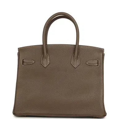 HERMÈS Pre-owned Hermes Birkin 30 Etoupe Clemence Gold Hardware | Thumbnail 4 HERMÈS Pre-owned Hermes Birkin 30 Etoupe Clemence Gold Hardware | Thumbnail 4