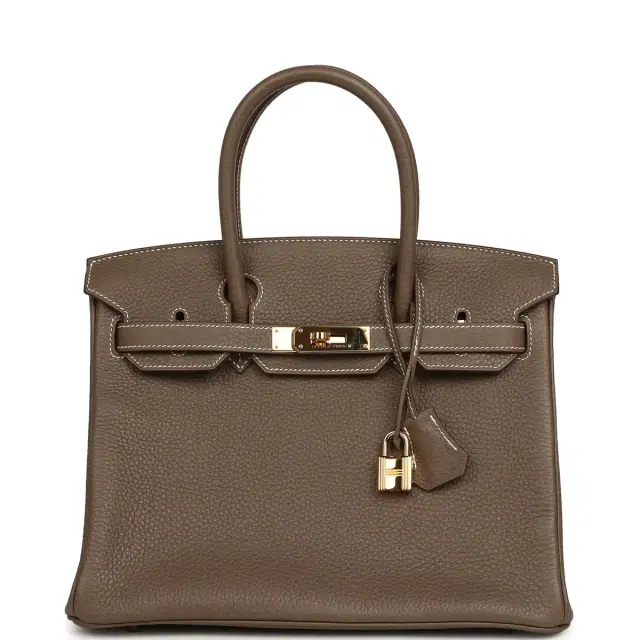 hermes Pre-owned Hermes Birkin 30 Etoupe Clemence Gold Hardware