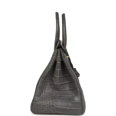 HERMÈS Pre-owned Hermes Birkin 35 Gris Paris Matte Alligator Gold Hardware | Thumbnail 3 HERMÈS Pre-owned Hermes Birkin 35 Gris Paris Matte Alligator Gold Hardware | Thumbnail 3