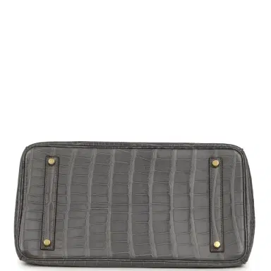 HERMÈS Pre-owned Hermes Birkin 35 Gris Paris Matte Alligator Gold Hardware | Thumbnail 6 HERMÈS Pre-owned Hermes Birkin 35 Gris Paris Matte Alligator Gold Hardware | Thumbnail 6
