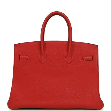 HERMÈS Pre-owned Hermes Birkin 35 Rouge Tomate Togo Gold Hardware | Thumbnail 4 HERMÈS Pre-owned Hermes Birkin 35 Rouge Tomate Togo Gold Hardware | Thumbnail 4