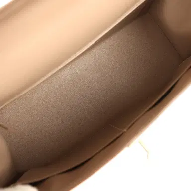HERMÈS Pre-owned Hermes Kelly Sellier 35 Argile Tadelakt Guilloche Palladium Hardware | Thumbnail 8 HERMÈS Pre-owned Hermes Kelly Sellier 35 Argile Tadelakt Guilloche Palladium Hardware | Thumbnail 8