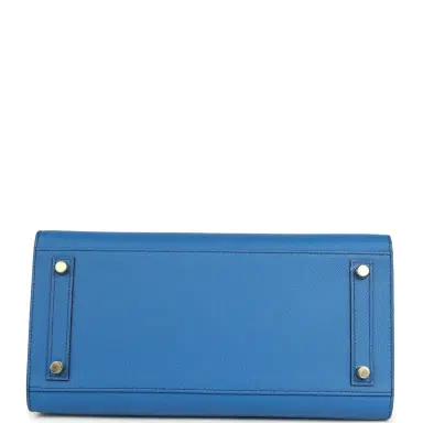HERMÈS Pre-owned Hermes Special Order (HSS) Birkin Sellier 30 Bleu France Epsom Brushed Gold Hardware | Thumbnail 6 HERMÈS Pre-owned Hermes Special Order (HSS) Birkin Sellier 30 Bleu France Epsom Brushed Gold Hardware | Thumbnail 6
