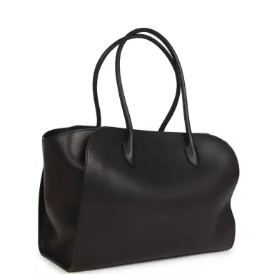 The Row The Row Marlo 14 Tote Bag Black Saddle Silver Hardware | Thumbnail 2 The Row The Row Marlo 14 Tote Bag Black Saddle Silver Hardware | Thumbnail 2