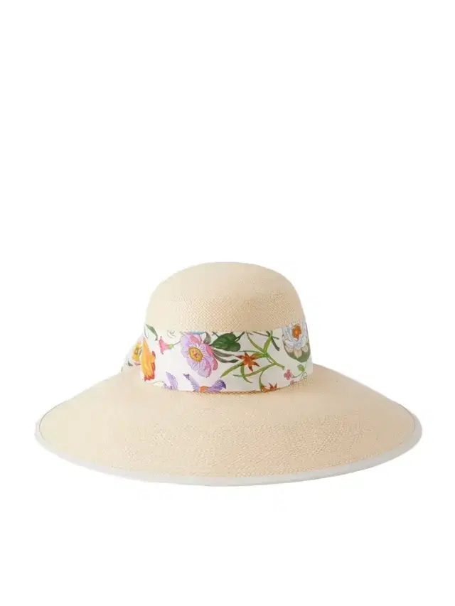 Beverlie Floral-print ilk And Leather-trimmed traw Hat