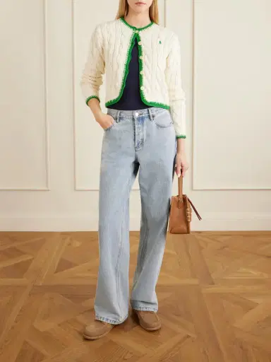Polo Ralph Lauren Embroidered Cable-knit Cotton-blend Cardigan | Thumbnail 2